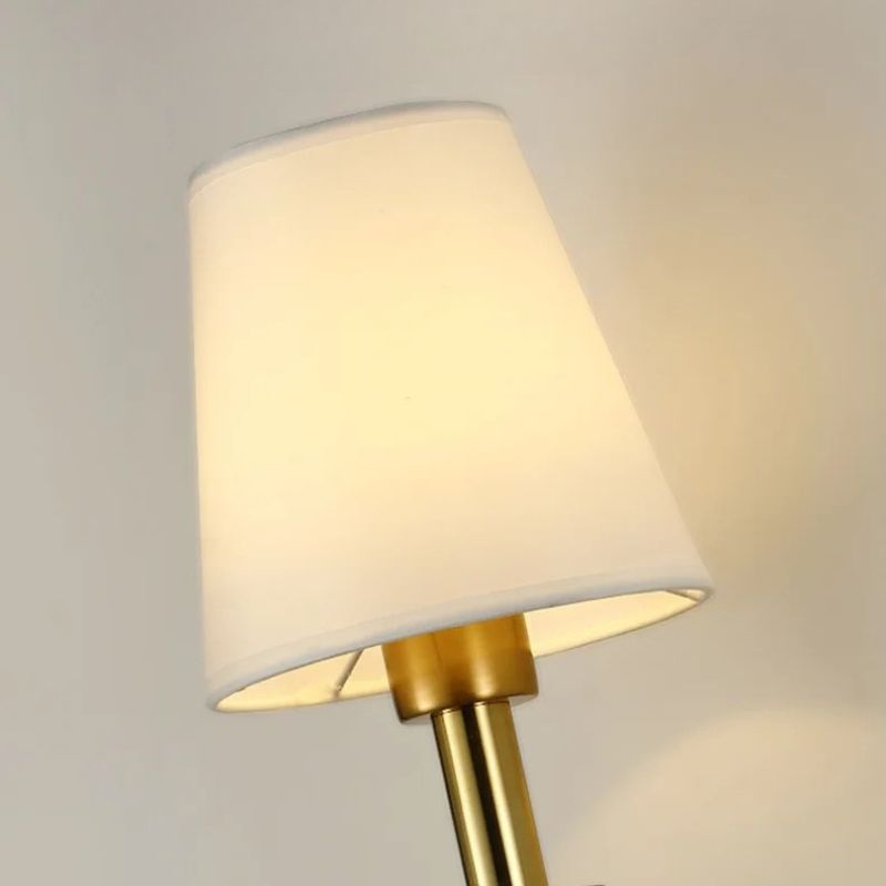 arandela de parede, arandela com cúpula de tecido, arandela clássica para quarto, iluminação decorativa de parede, arandela elegante para sala