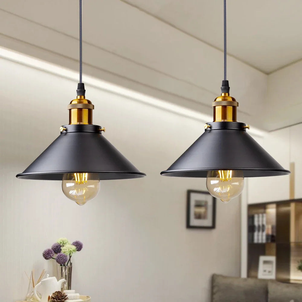 Pendente Cone Industrial Preto