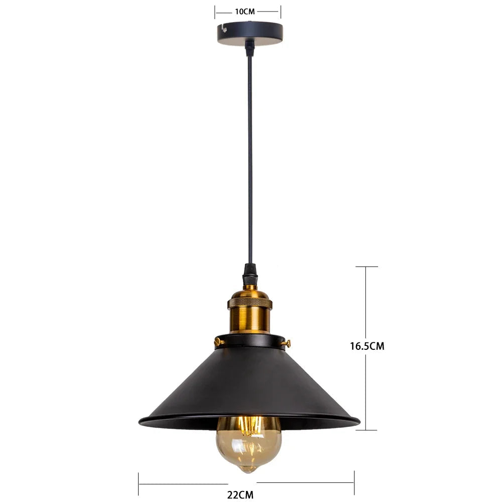 Pendente Cone Industrial Preto