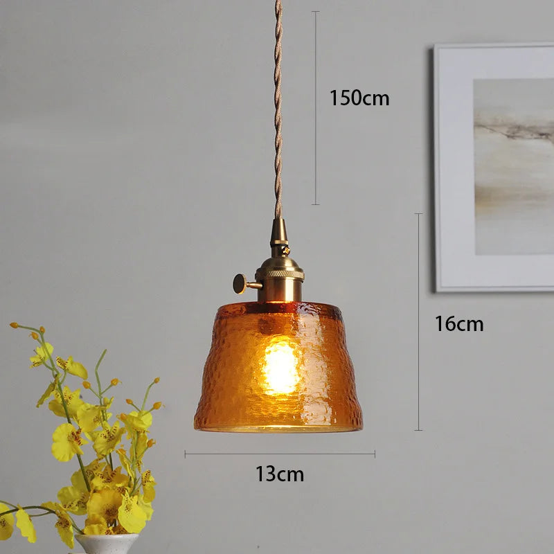 pendente de vidro vintage, pendente texturizado retro, iluminação suspensa sala, luminária pendente de vidro, pendente vintage cozinha