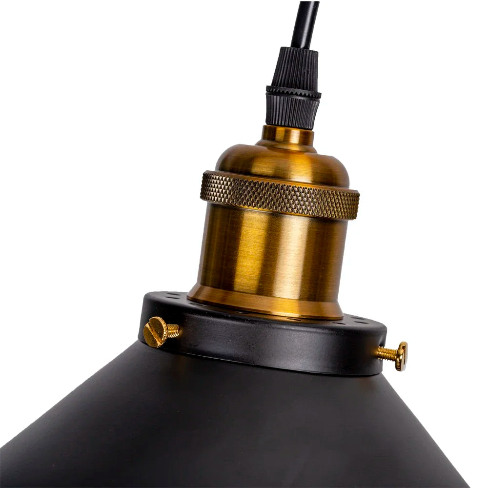 Pendente Cone Industrial Preto