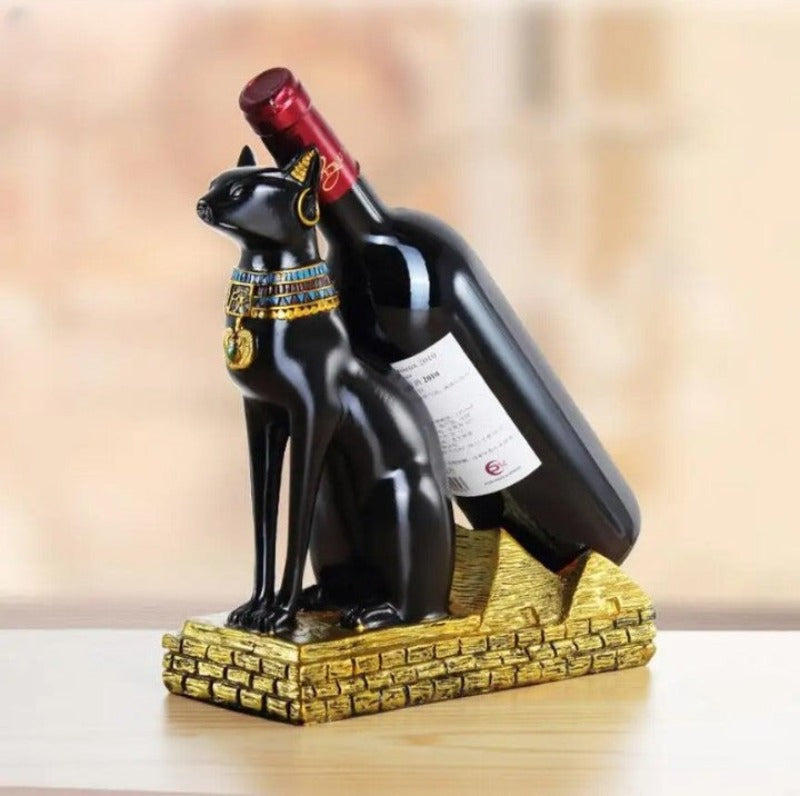 Suporte para vinhos, suporte para vinhos egito, Suporte de Vinho Egípcio Bastet