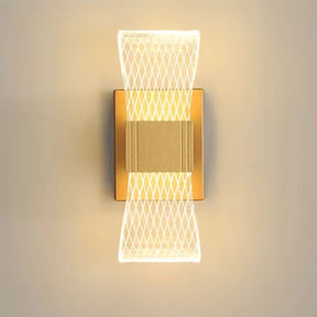 arandela dourada moderna, arandela led decorativa, arandela laço dourado, arandela para quarto, arandela de parede luxo, iluminação moderna parede, arandela led sala