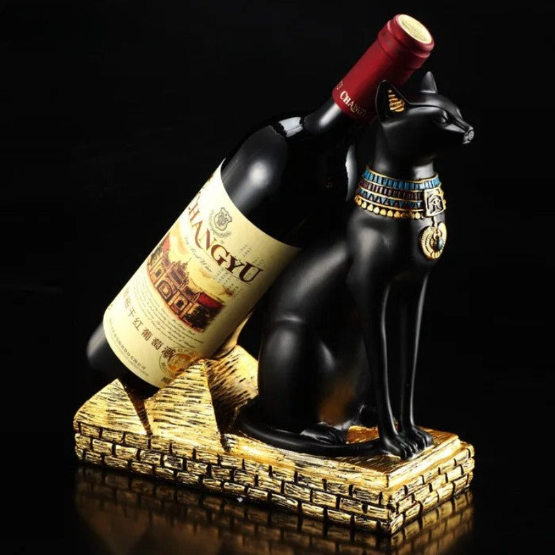 Suporte para vinhos, suporte para vinhos egito, Suporte de Vinho Egípcio Bastet