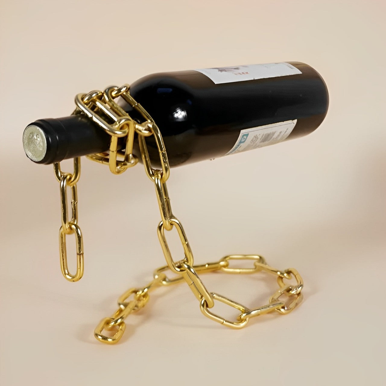 Suporte de Vinho Corrente Mágica, suporte de vinho de corrente, suporte de vinho, porta vinho