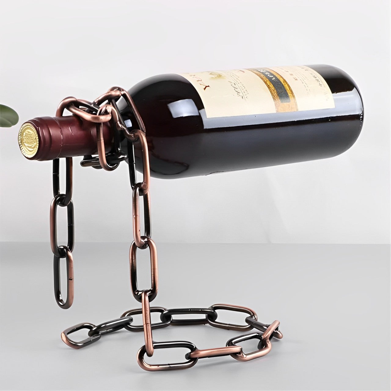 Suporte de Vinho Corrente Mágica, suporte de vinho de corrente, suporte de vinho, porta vinho