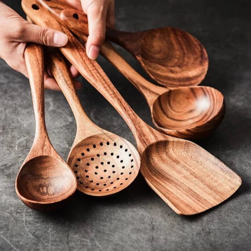 Utensílios, Utensílios de cozinha, Utensílios de madeira, Utensílios de cozinha de madeira, kit Utensílios de cozinha, kit utensílios de cozinha de madeira