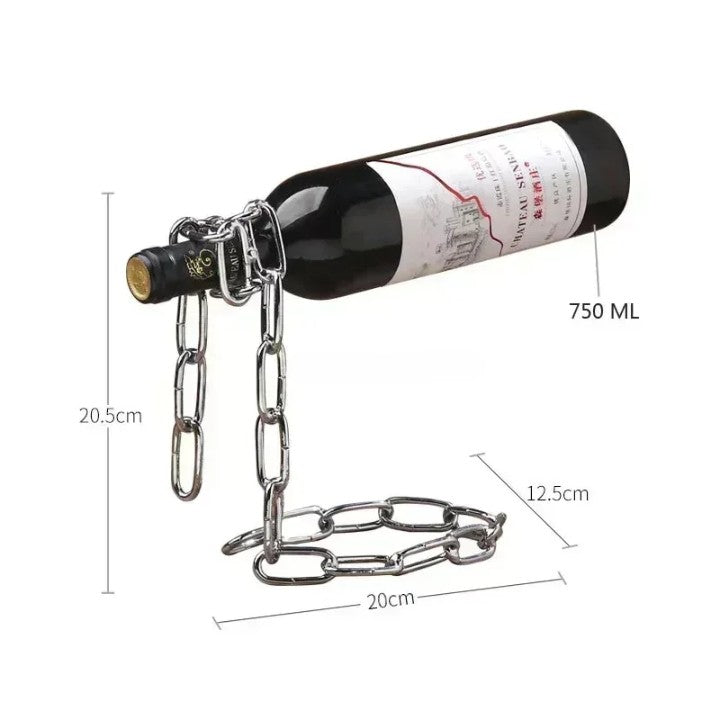 Suporte de Vinho Corrente Mágica, suporte de vinho de corrente, suporte de vinho, porta vinho