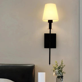arandela de parede, arandela com cúpula de tecido, arandela clássica para quarto, iluminação decorativa de parede, arandela elegante para sala
