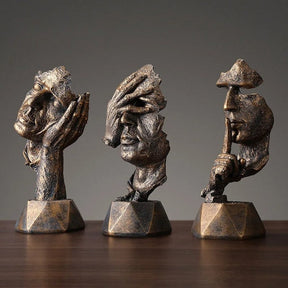 Escultura Vintage de Faces