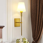 arandela de parede, arandela com cúpula de tecido, arandela clássica para quarto, iluminação decorativa de parede, arandela elegante para sala