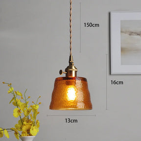 pendente de vidro vintage, pendente texturizado retro, iluminação suspensa sala, luminária pendente de vidro, pendente vintage cozinha