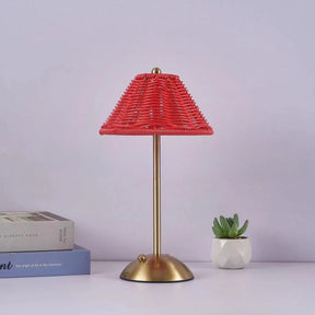 abajur rattan retrô, luminária rattan usb, abajur artesanal moderno, luminária de mesa retrô, abajur decorativo