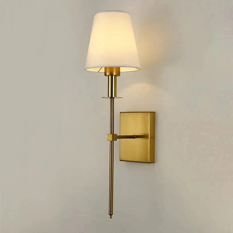 arandela de parede, arandela com cúpula de tecido, arandela clássica para quarto, iluminação decorativa de parede, arandela elegante para sala