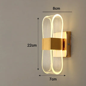 arandela dourada moderna, arandela led decorativa, arandela laço dourado, arandela para quarto, arandela de parede luxo, iluminação moderna parede, arandela led sala